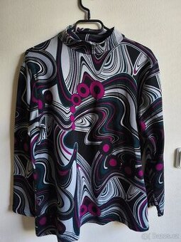 dámský vzorovaný pulovr se stojáčkem, vel.M