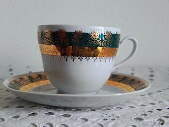 ŠÁLEK + PODŠÁLEK CHODOV ZLATO ZELENÝ ORNAM.