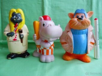 3 VELKÉ RETRO GUMOVÉ HRAČKY