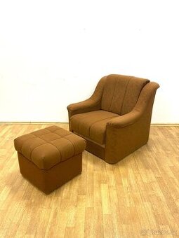 Retro křeslo s podnožkou