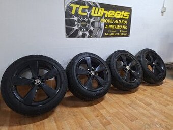 Alu kola R17 5x100 Škoda + zimní pneu 205/55/17 Matador