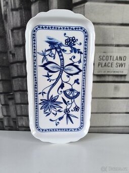 Porcelánový obdélníkový talíř, originál cibulák - 1