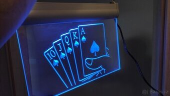 Poker logo svítící modrá barva dekorace