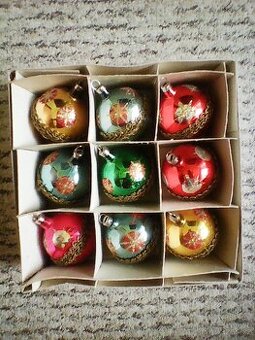 Retro skleněné vánoční ozdoby-11 krabic
