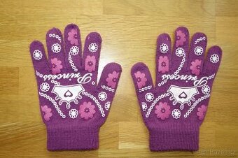 Fialové dívčí prstové rukavice vel.116/128