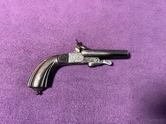 Krásná Dvouhlavňová Pistole Lefoš / Lefaucheux - 11 mm
