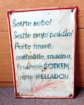 Velká  reklamní plechová cedule Hellada