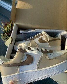 Nike Air Force 1 hnědé, béžové, bílé