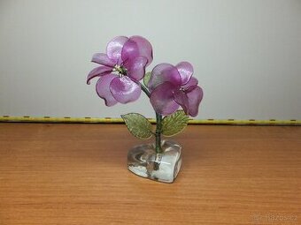 Starožitná krásná skleněná kytička, předpoklad J. Brychta, Ž