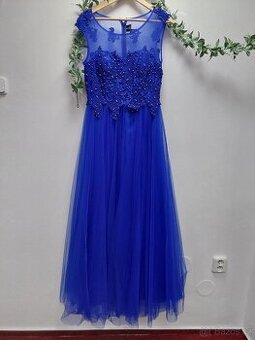 Modré společenské šaty
