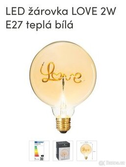 Žárovka Love příjemná lehká barva světla Atmosféra