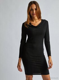 Černé elastické třpytivé šaty Dorothy Perkins - 1