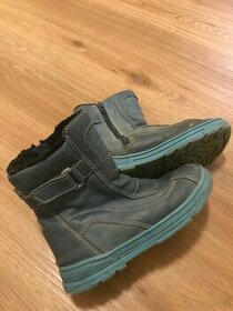 Dětské zimní kožené boty s kožíškem vel.30 - 1