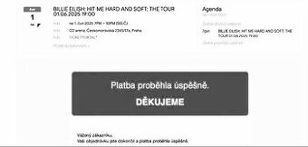 koncert Billie Eilish 1.6. 2025 v Praze O2