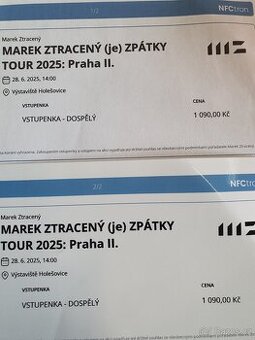 Marek Ztracený 2x vstupenka 28.6.2025 Praha