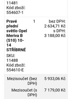 Pravé přední světlo Opel Meriva B