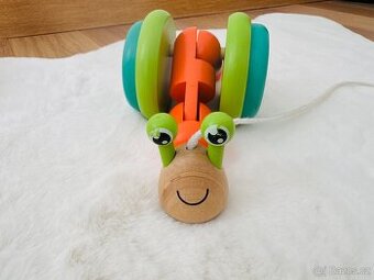 Tahací dřevěný šnek – krásný stav, IDEENWELT