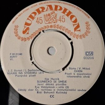 KOUPÍM za : 1 000 CZK Pionýrské a dětské písničky, (viz fot