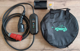 Nabíječka, nabíjecí kabel Typ 2 11kW 3F/1F, držák na zeď