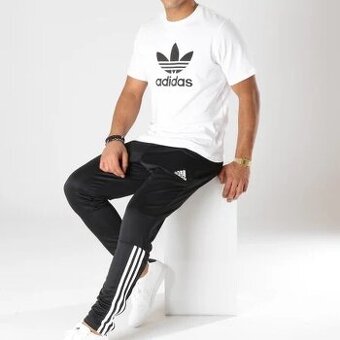 ADIDAS  PÁNSKÉ SLIM STYLOVÉ BLACK TEPLÁKY M( M-L)