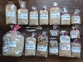 Sušené houby- lupínky, drť, prášek