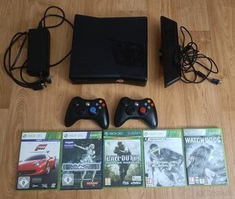 Xbox 360 250Gb Kinect+ hry + 2x originál ovladač