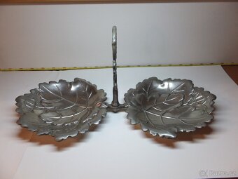 Secesní stříbrný krásný velký dvojitý tác zn. Argentor Wien.