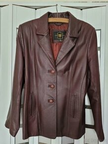 Kožená bunda M (38/40) vínová