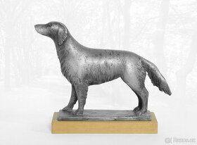 Retrívr, cínová socha psa, dekorace, plastika psa