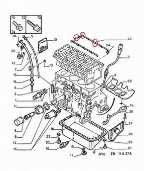 Díly olejové rampy Peugeot MI16 T16