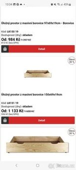 Šuplíky pod postel nové 2 ks