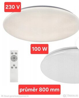 LED stmívatelné stropní světlo, 100 W, 230 V, průměr 800 mm