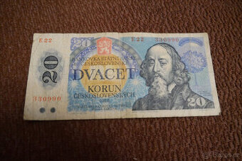 Papírová dvacetikoruna(20 Korun 1988)E22 RARE