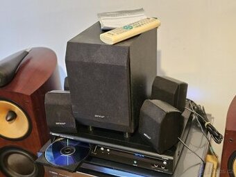 Domácí kino, DVD, zesilovač, subbwoofer, 5x repro