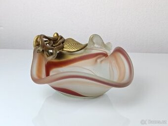 Stará skleněná mísa alá Loetz