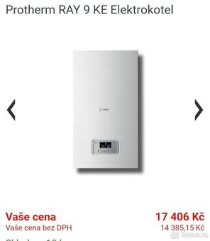 Elektrický kotel - Protherm Ray 9