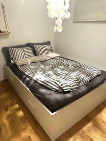Ikea Brimnes postel bílá 140cm rošt matrace