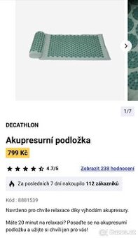 Akupresurní podložka, lehátko NOVÉ - 1