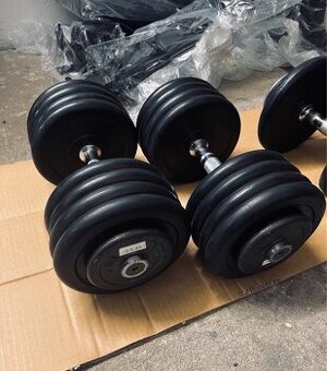 Jednoruční činky pogumované 2x 24kg