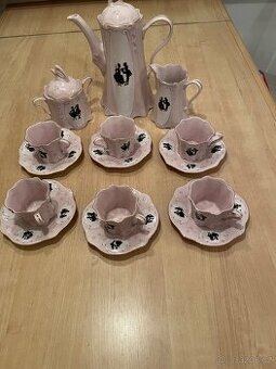 Růžová kávová souprava