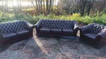Kožená sedací souorava 3+2+1-CHESTERFIELD