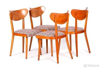 Oblkíběné jídelní židle TON Banana, 4 ks.