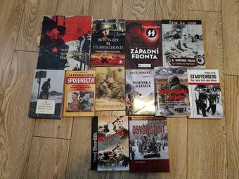 Knihy s armádní a válečnou tématikou, kus 100,-