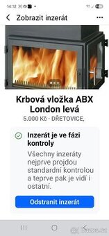 Krbová vložka ABX LONDON prodám nebo vyměním