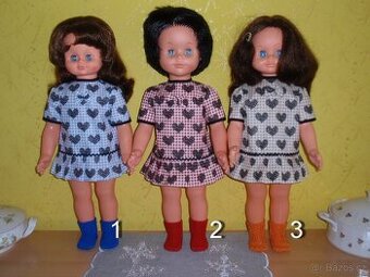 Šatičky na retro panenku Hamiro (velikost panenky 60 cm).
