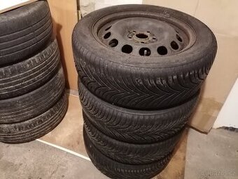 VW plechové disky 5x112, Kleber zimní, 205 55 16