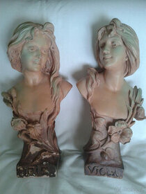 párové originál secesní busty dívek