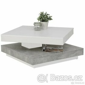 Konferenční stolek  - bílá/beton - 1