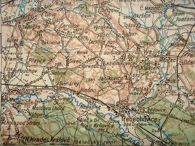 Mapa Východoèeského kraje od Hradec Králové 20 léta - 1