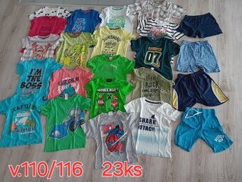 Trička pro kluka v. 110/116 23 ks za 250,-